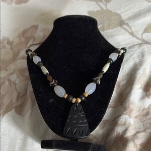 Elegant Black and White Beaded Necklace